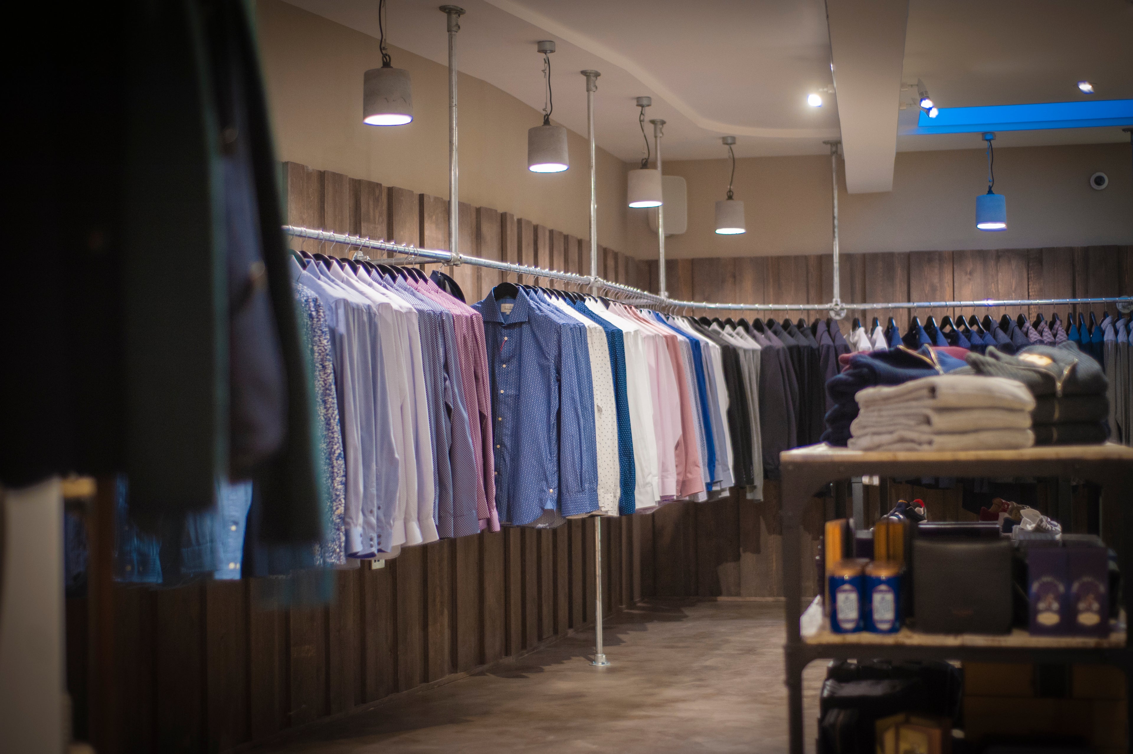 Retail interior design, menswear formal