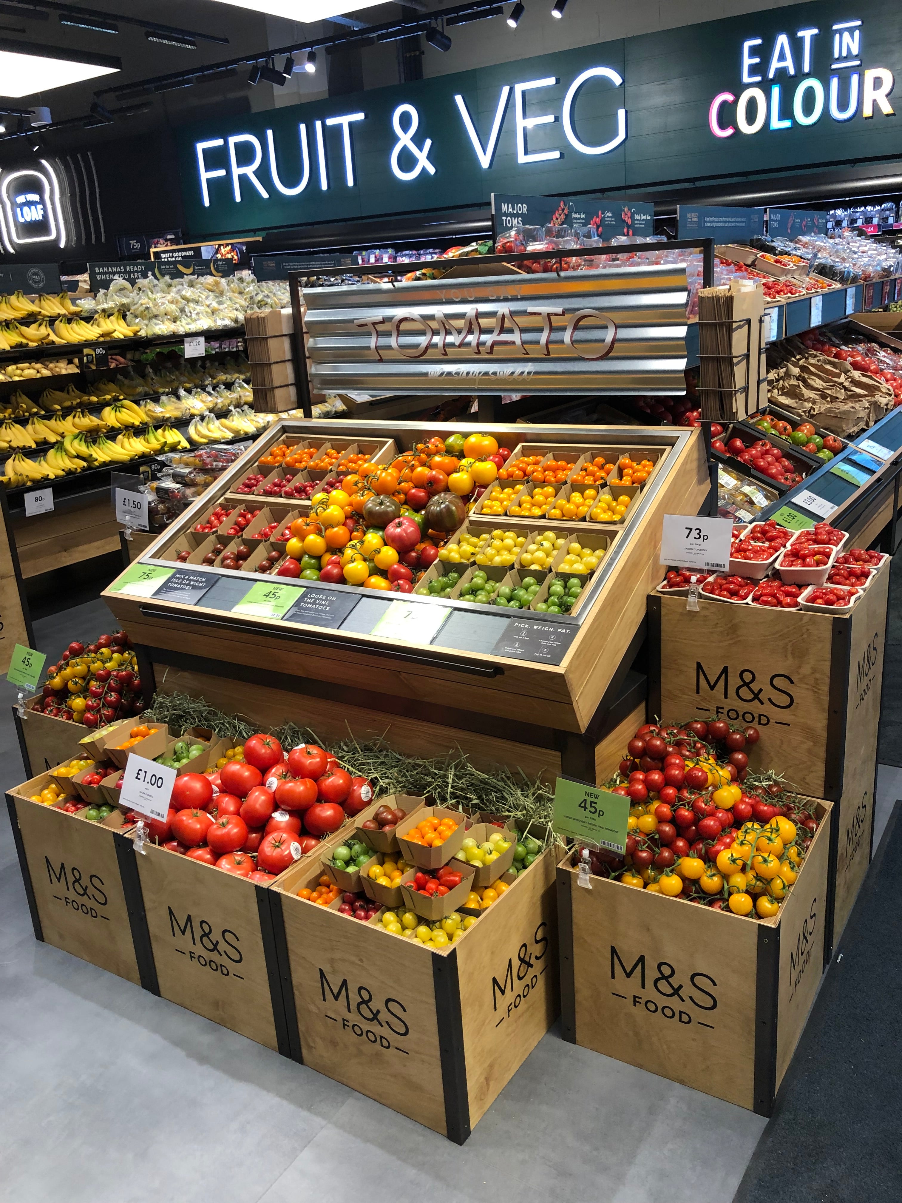 Retail display, food display, food visual merchandising, Marks & Spencer