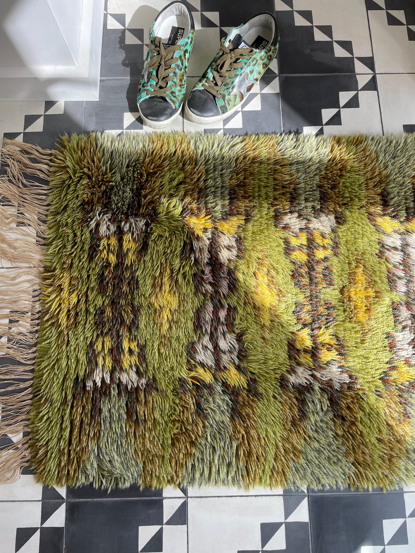 Small Vintage ‘Rya Matta’ / Rya Rug, Shaggy Wool Rug