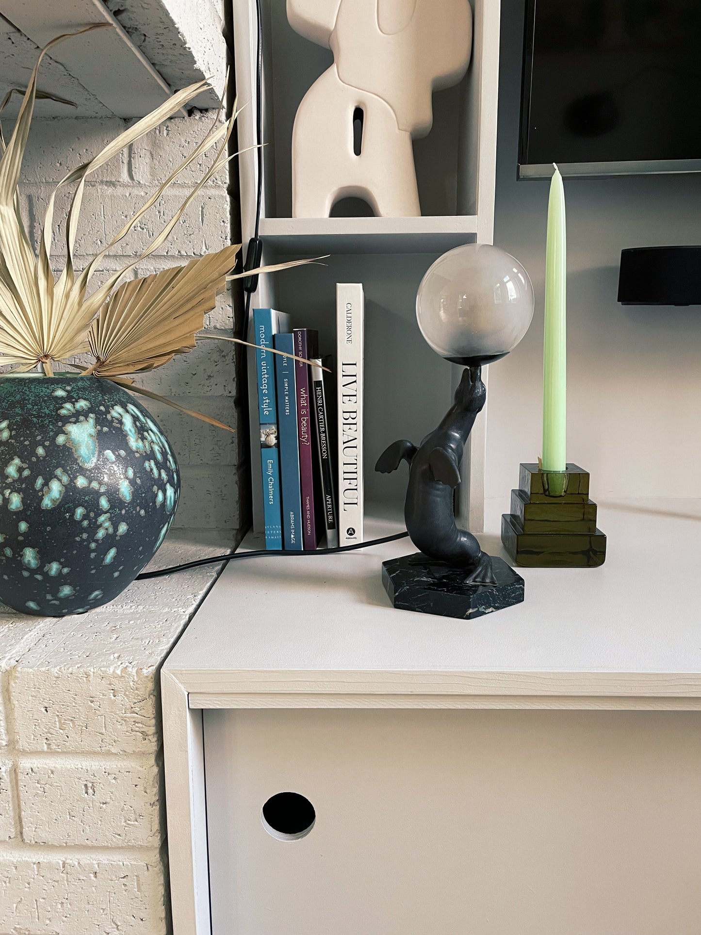 Art Deco Glass Candle Holder