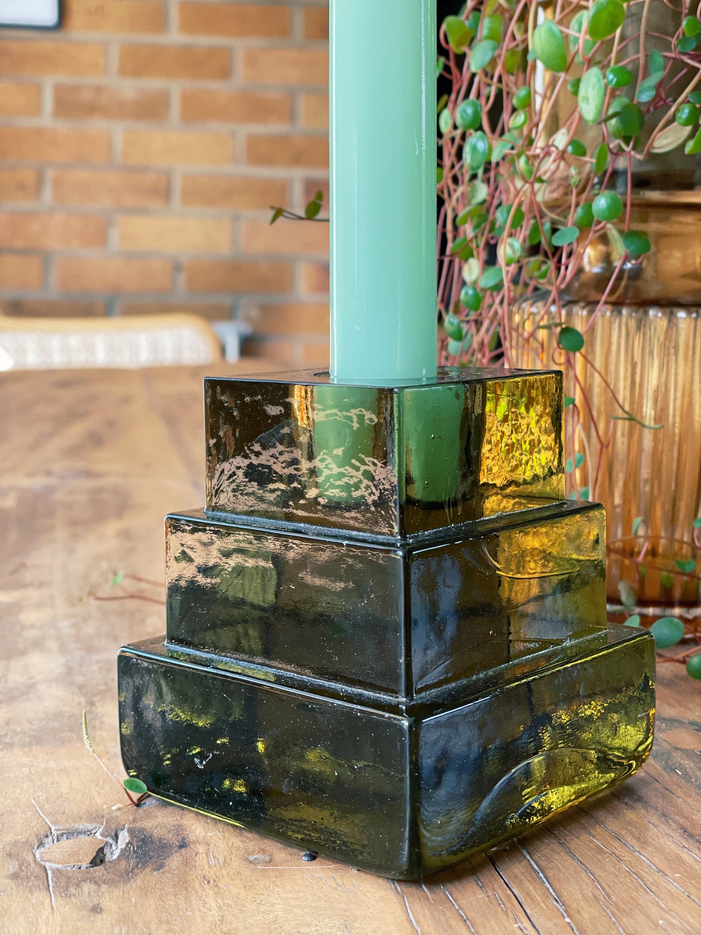 Art Deco Glass Candle Holder