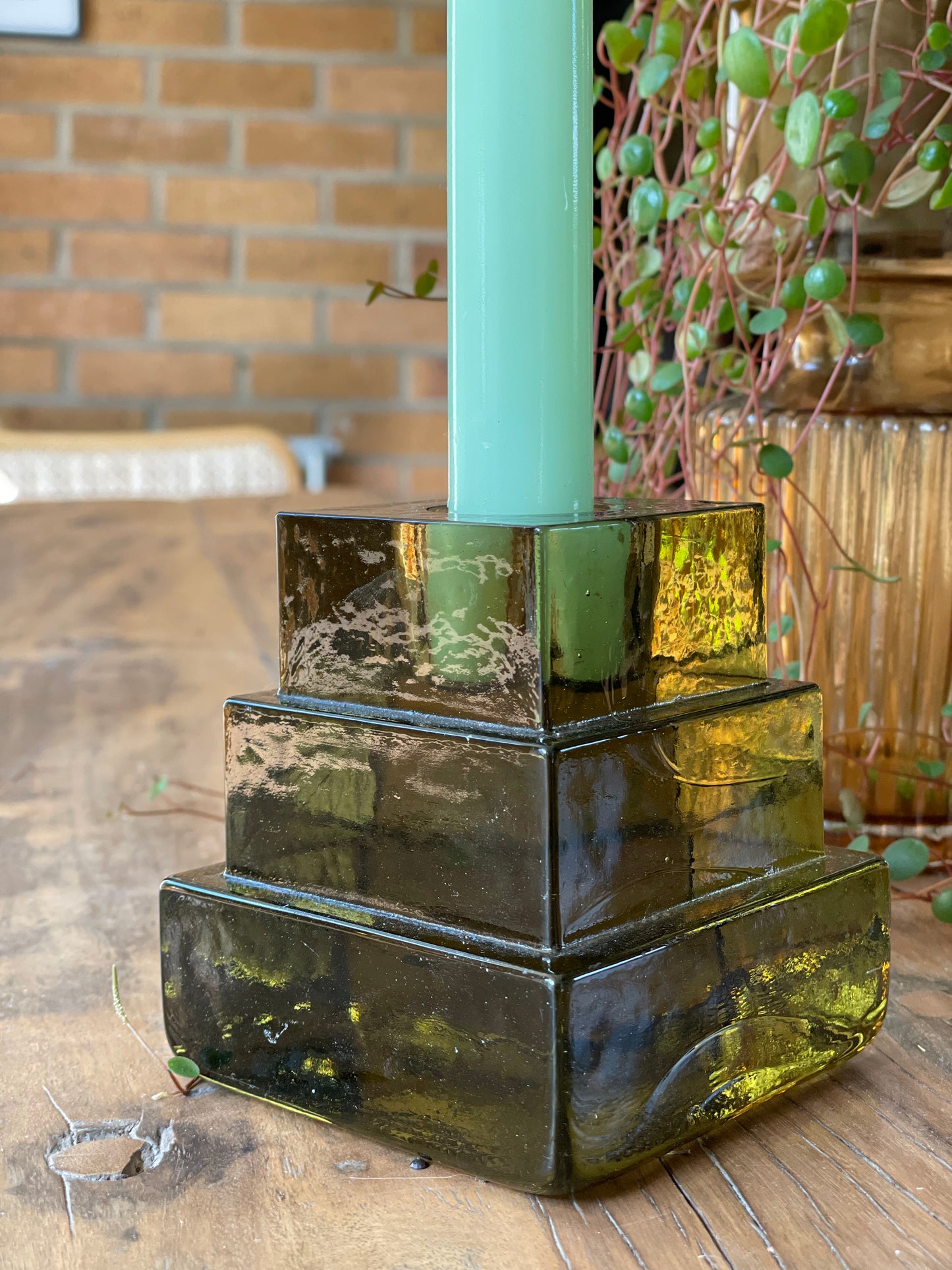 Art Deco Glass Candle Holder