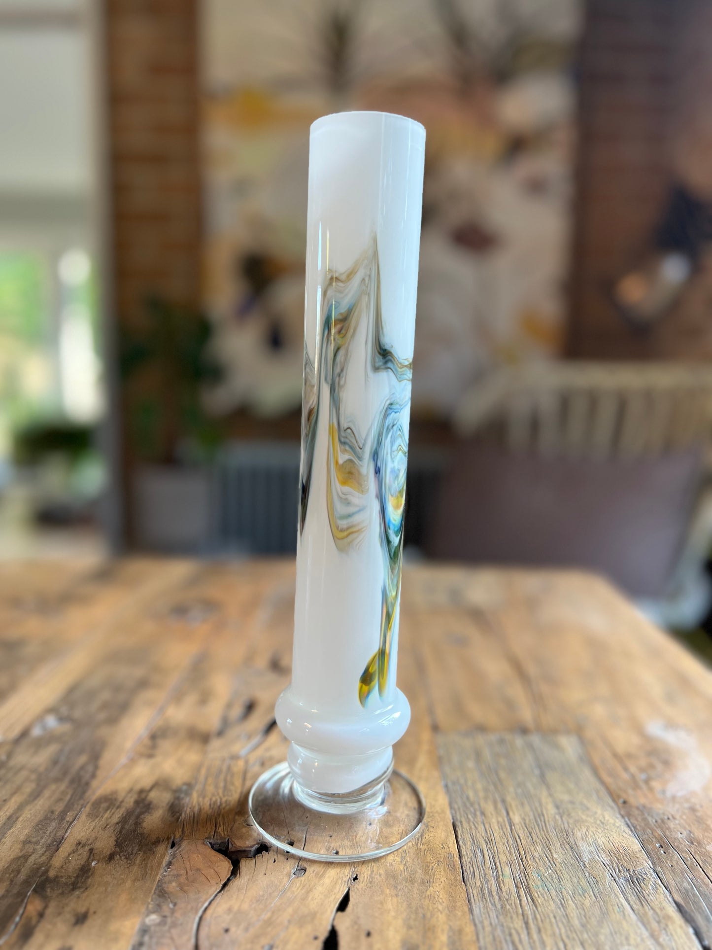 Vintage Tall Glass Vase