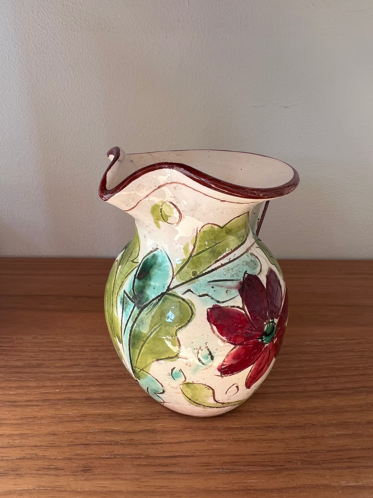 Hand-painted Vintage Pottery Vase/Jug