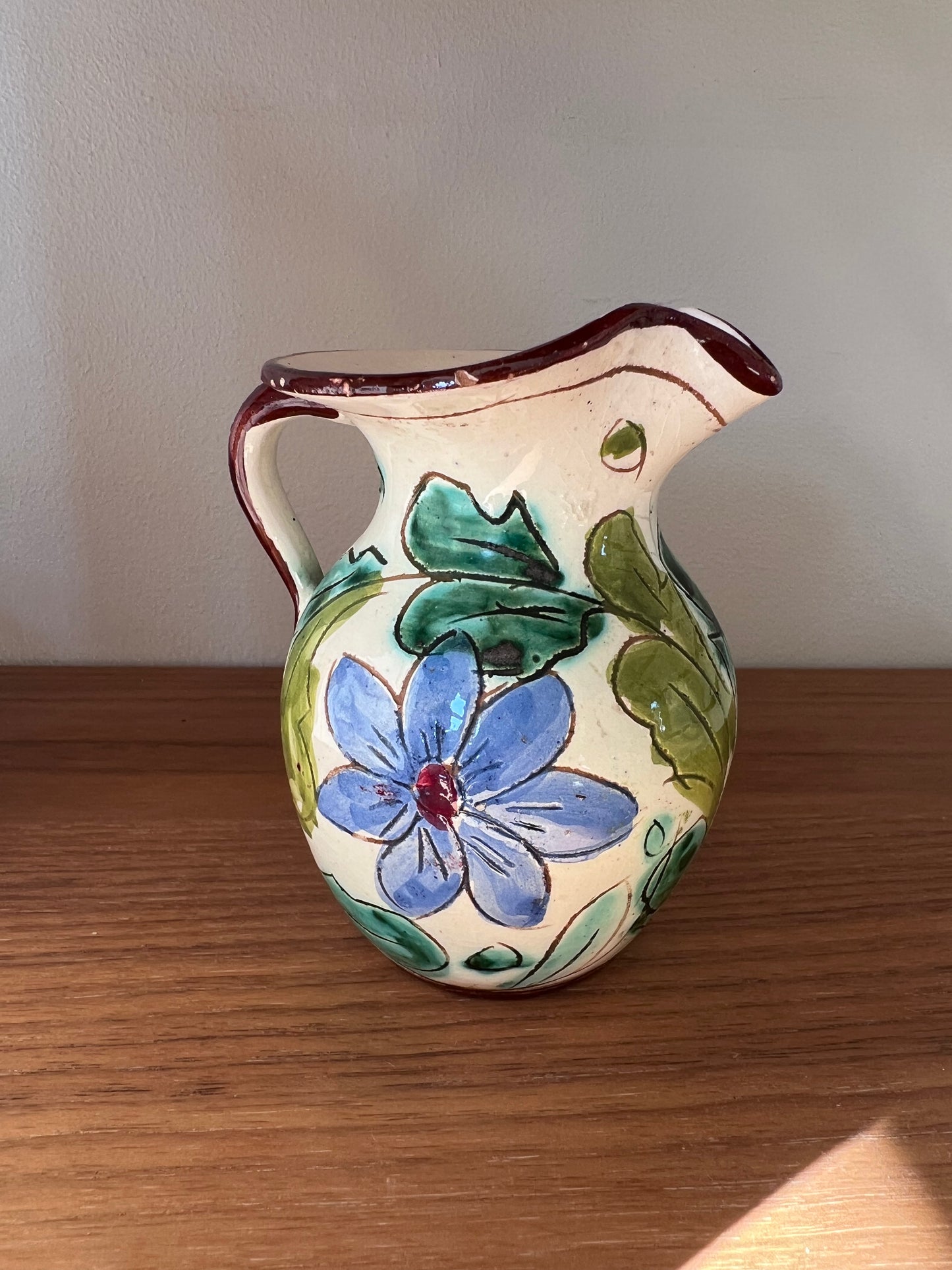 Hand-painted Vintage Pottery Vase/Jug