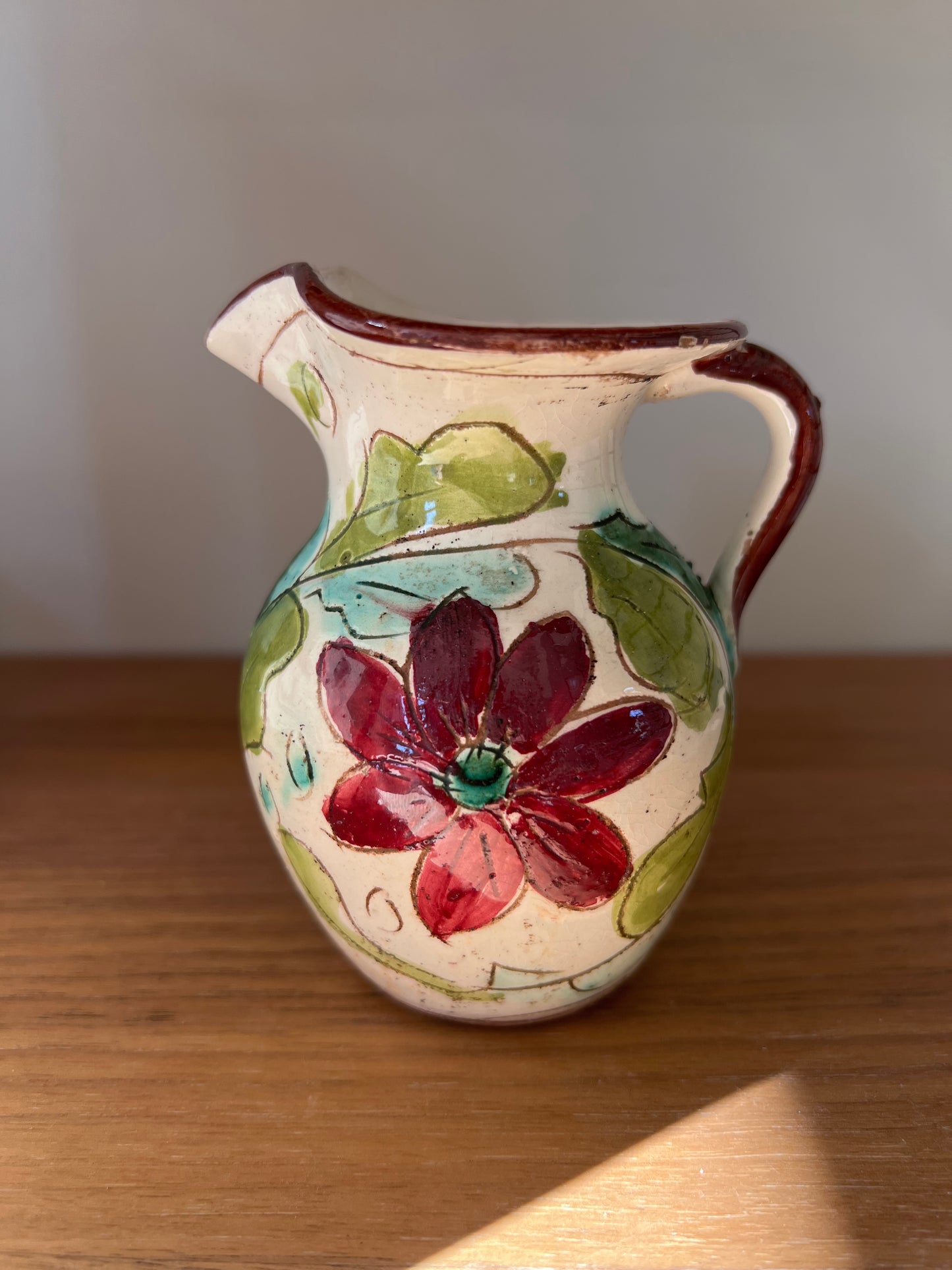 Hand-painted Vintage Pottery Vase/Jug