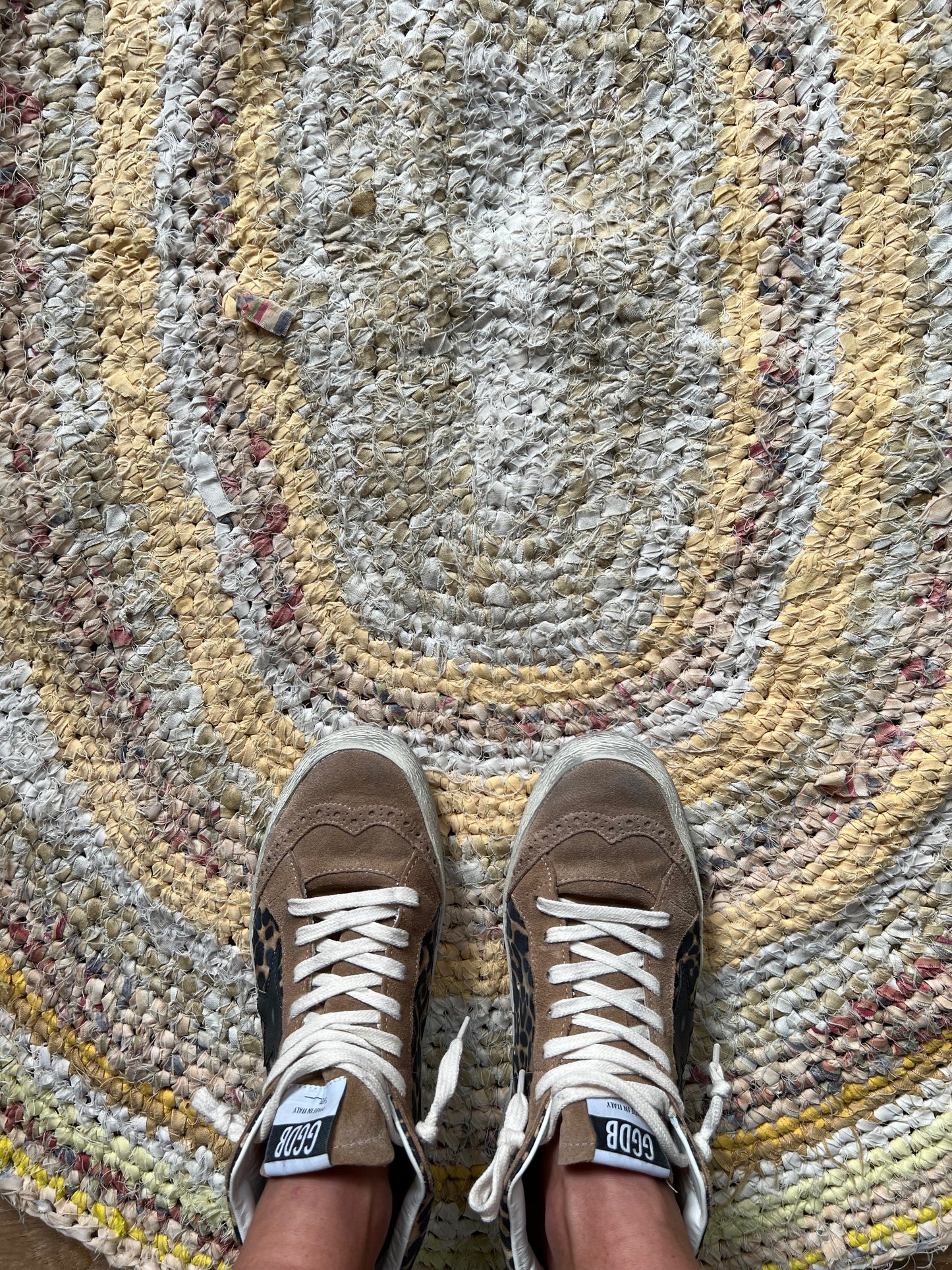 Vintage Swedish Hand-knotted Oval Rug