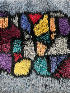 Rare Swedish Vintage Rya Matta -Rya Rug, Wool, Abstract.