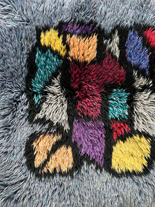 Rare Swedish Vintage Rya Matta -Rya Rug, Wool, Abstract.