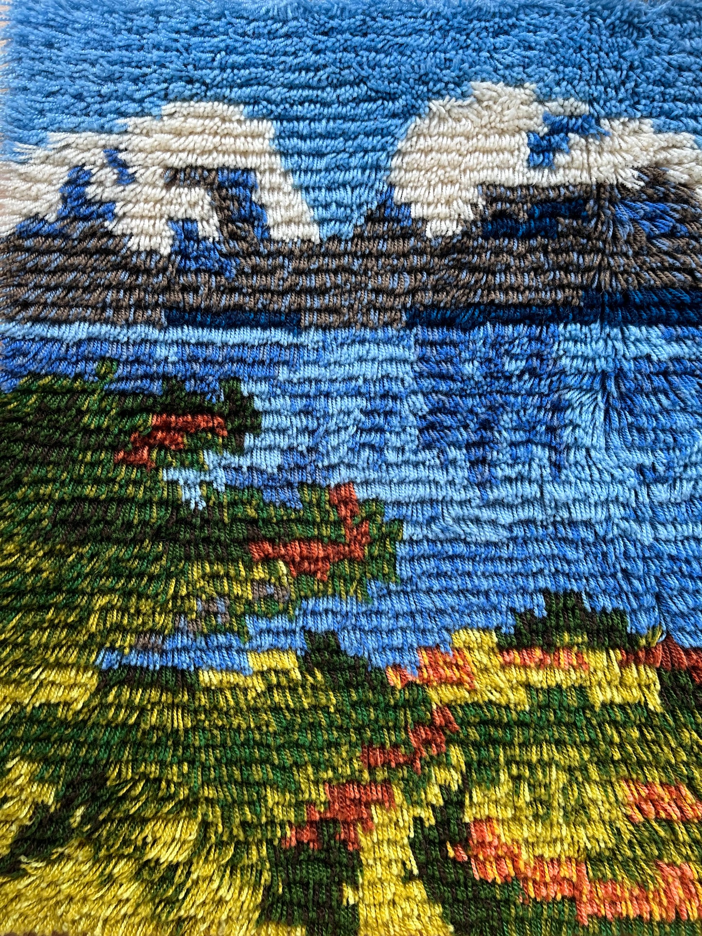 Swedish Vintage Rya Matta / Rya Rug Tapestry Wall hanging - Wall Art, Rare!