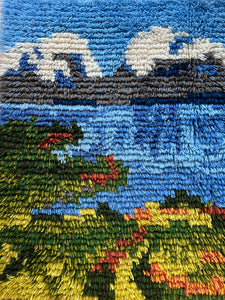 Swedish Vintage Rya Matta / Rya Rug Tapestry Wall hanging - Wall Art, Rare!