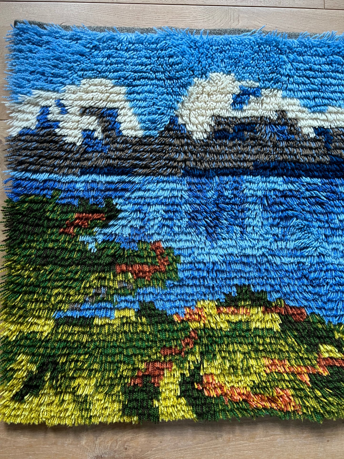 Swedish Vintage Rya Matta / Rya Rug Tapestry Wall hanging - Wall Art, Rare!