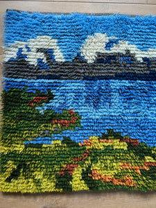 Swedish Vintage Rya Matta / Rya Rug Tapestry Wall hanging - Wall Art, Rare!