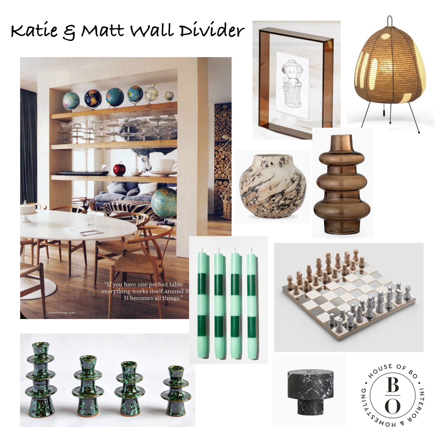 Interior design moodboard