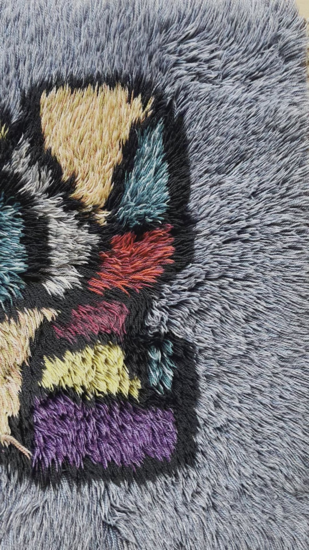 Rare Swedish Vintage Rya Matta -Rya Rug, Wool, Abstract.