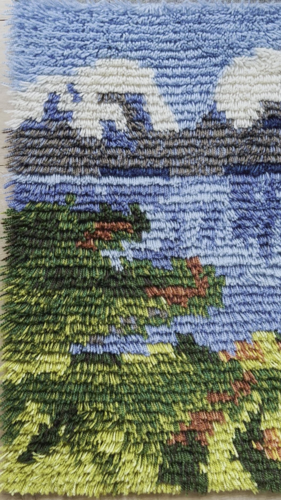 Swedish Vintage Rya Matta / Rya Rug Tapestry Wall hanging - Wall Art, Rare!