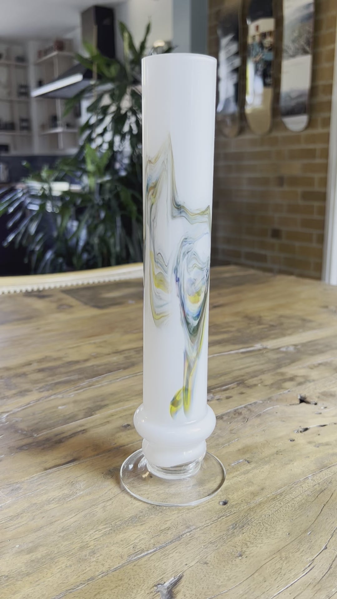 Vintage Tall Glass Vase