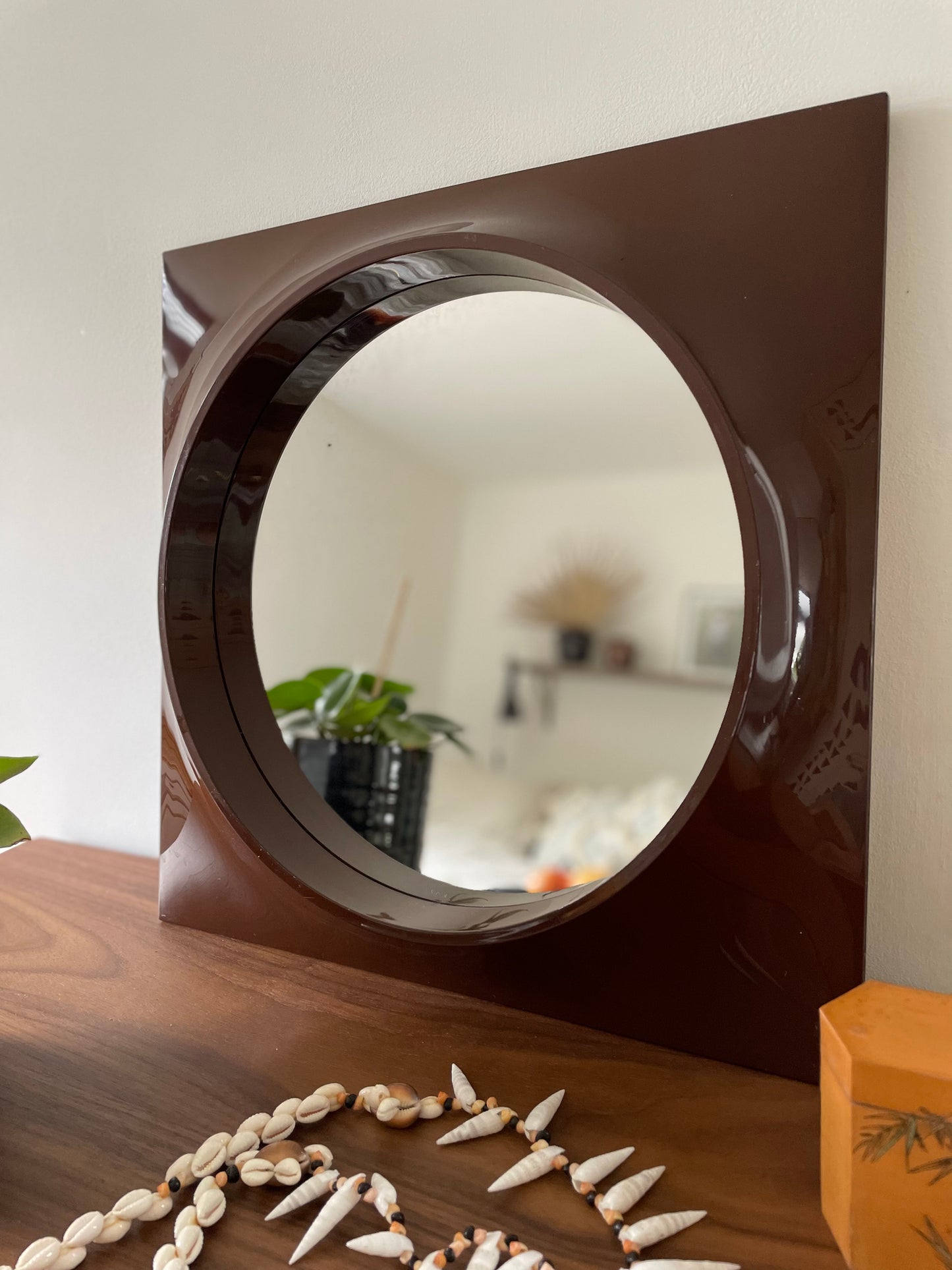 French Space Age Plastic Wall Mirror 60s-70s
