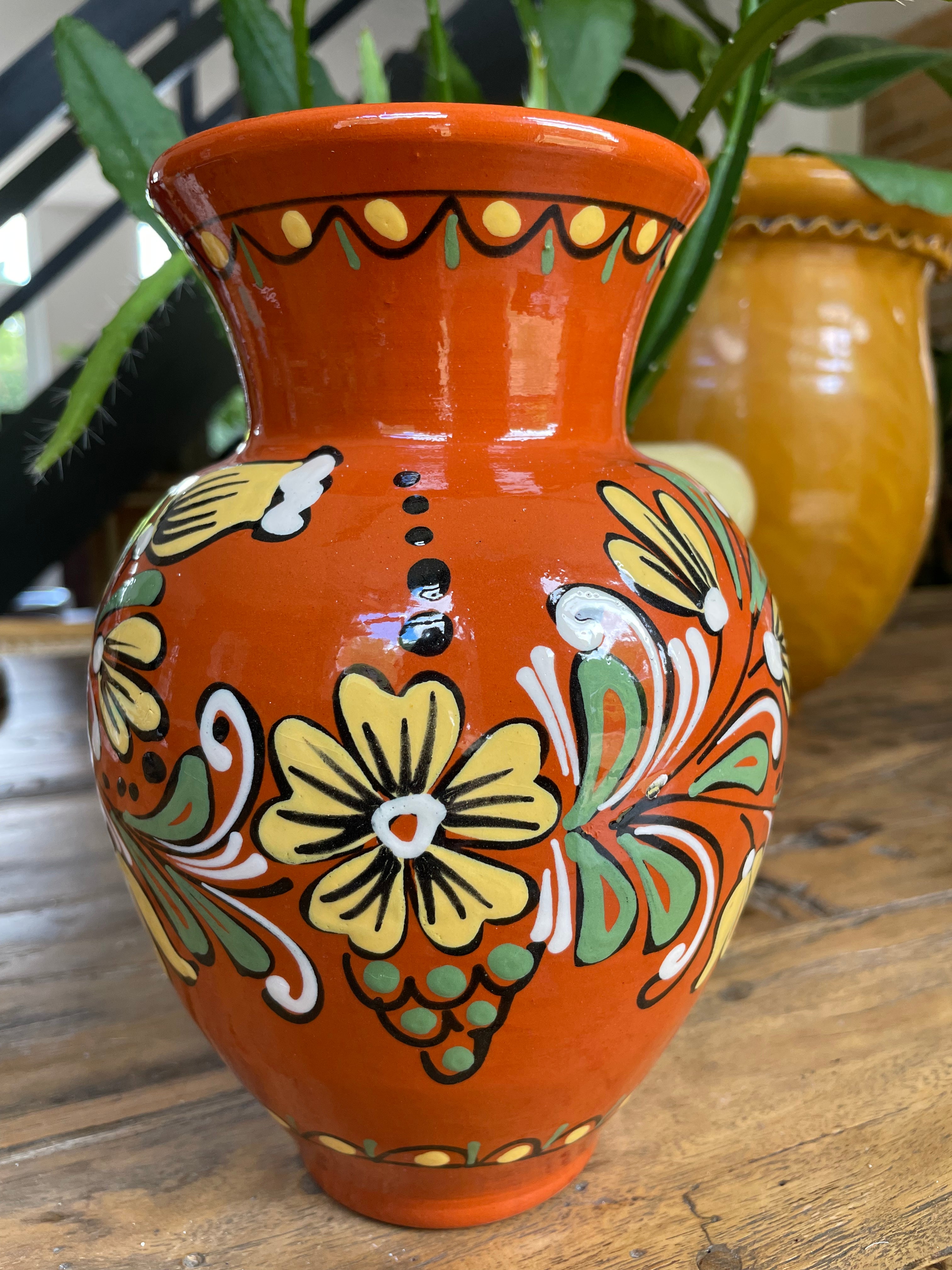 Vintage Swedish Unique Hand-painted Vase
