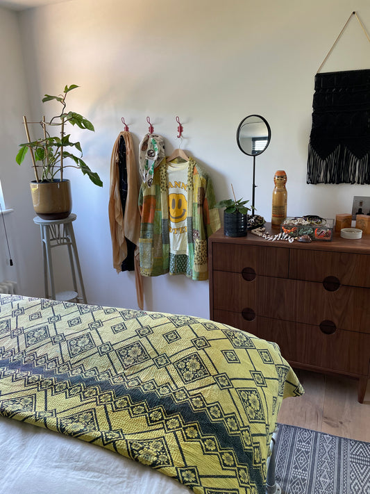 Vintage Indian Kantha Throw