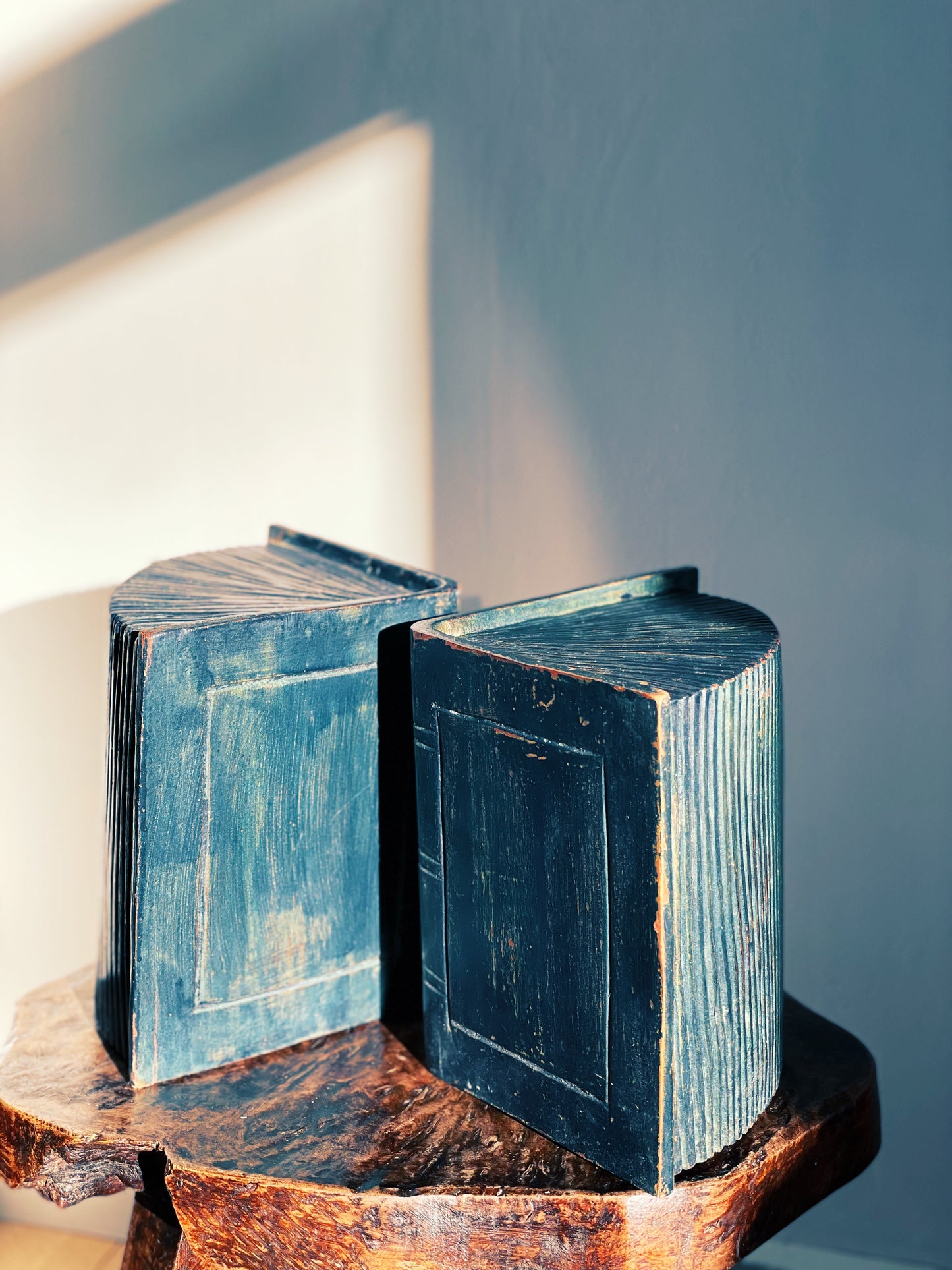 Vintage Wood Book Ends