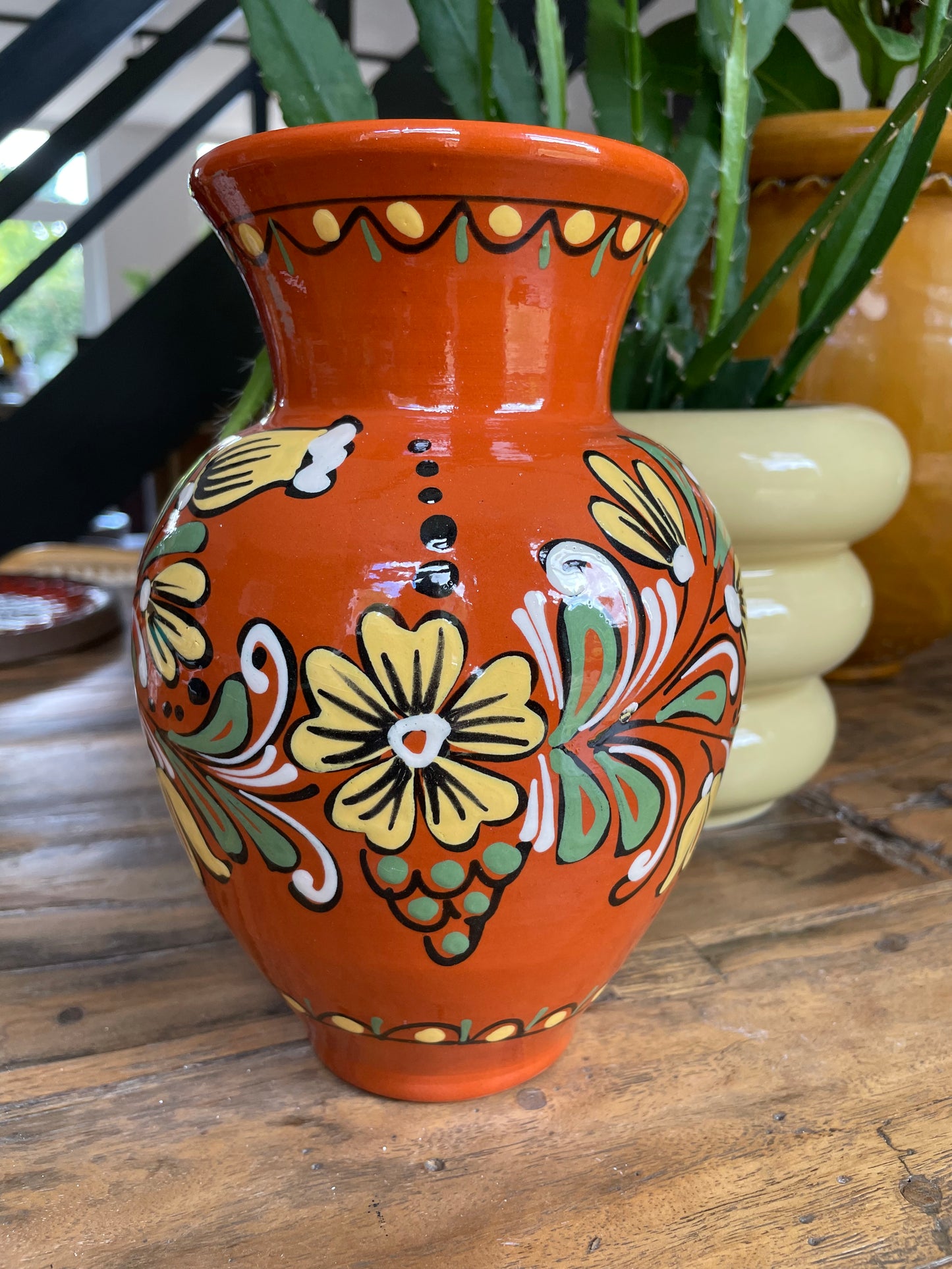 Vintage Swedish Unique Hand-painted Vase