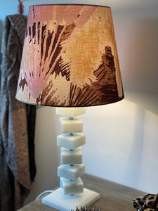 Vintage Pure White Marble Table Lamp, Art Deco